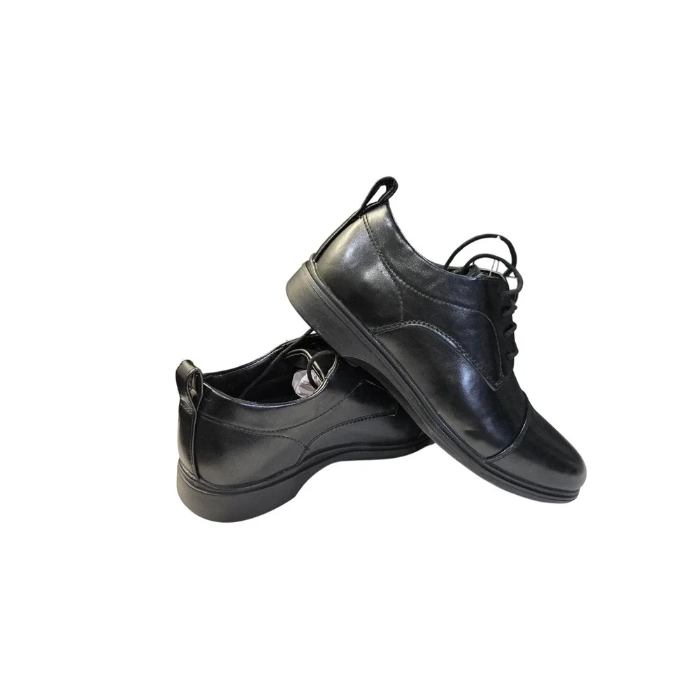 Deer Stags Mens Black Cap Toe Dress Shoes Supro Comfort Tech Wide Width Lace Up